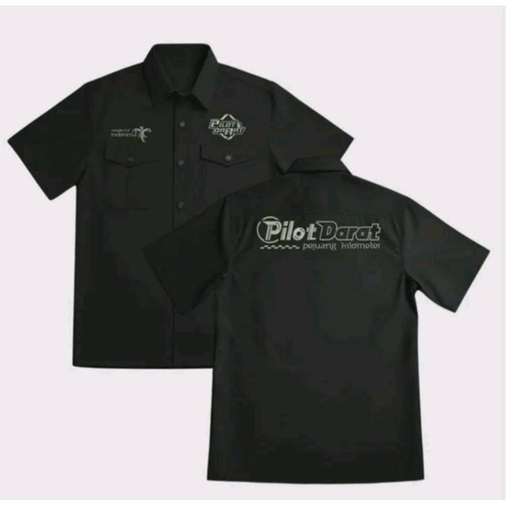 Kemeja kerja workshirt PILOT DARAT desain PESONA INDONESIA didada bordir komputer