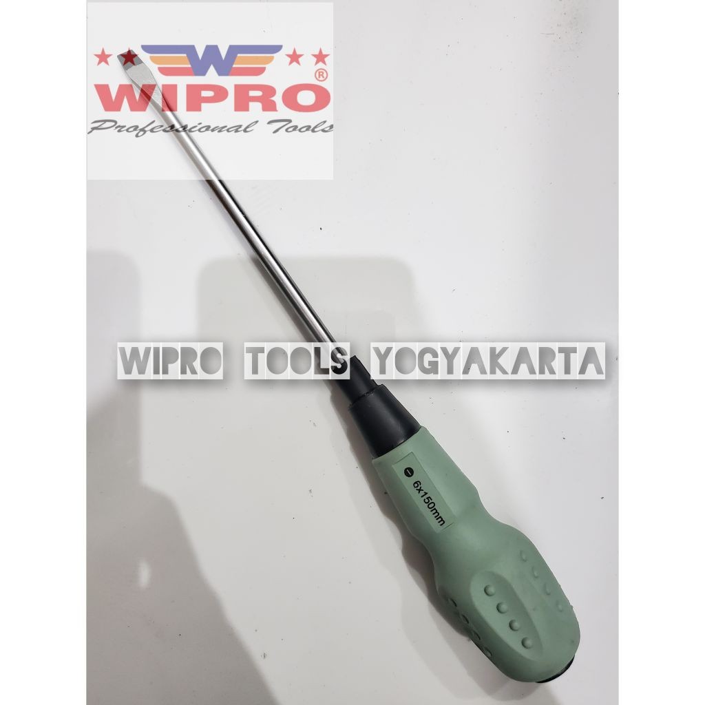 Wipro Obeng Soft Handle Karet Plus Minus 6 × 150MM ST6-150 / Obeng Handle Karet Wipro