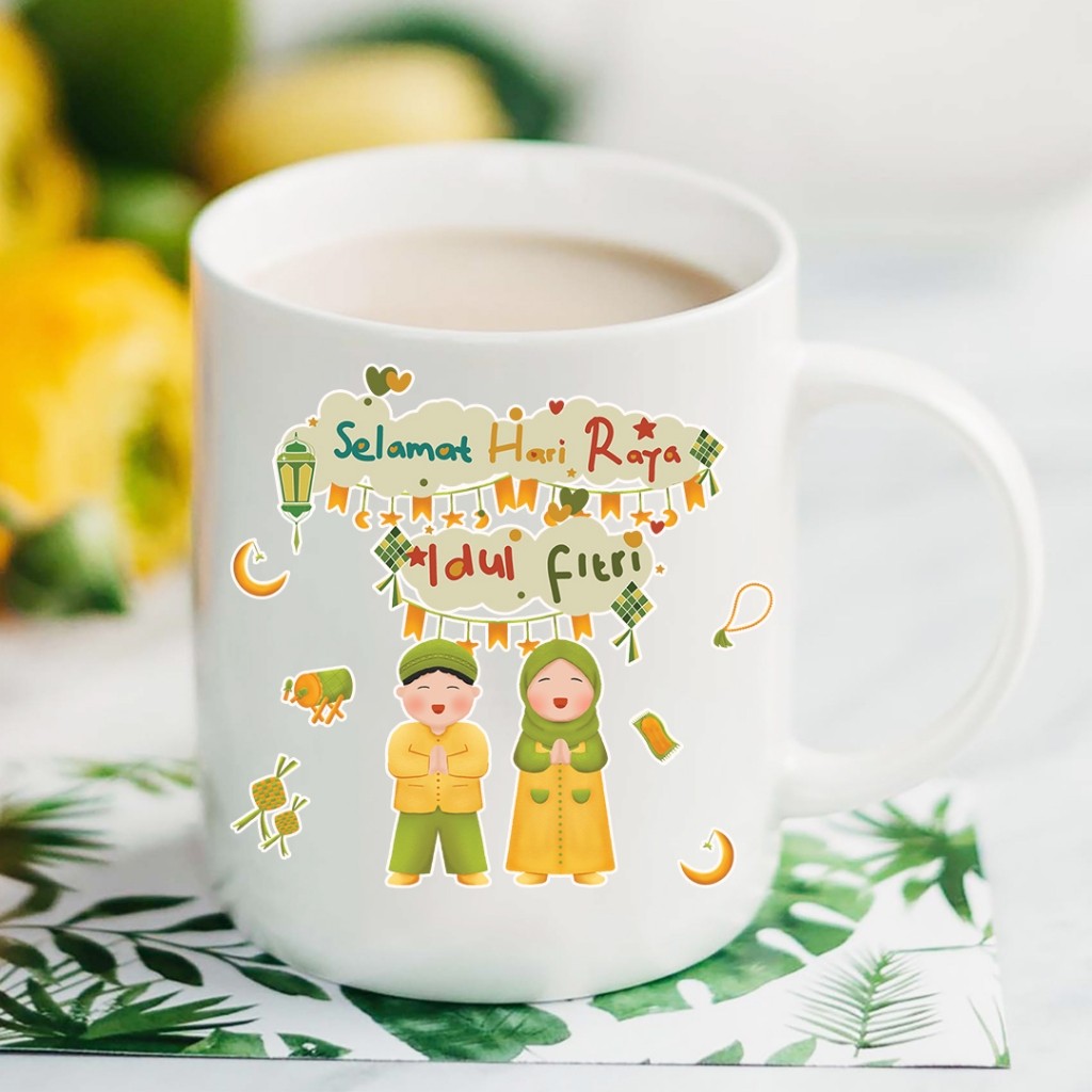 MUG CUSTOM IDUL FITRI 2026 | MUG LEBARAN IDUL FITRI HADIAH KADO /  HAMPERS MUG KERAMIK GELAS CUSTOM 