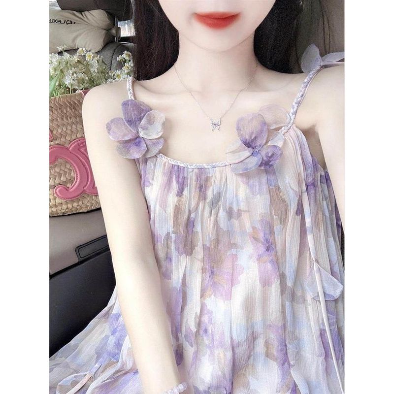 [COD]Retro Prancis Tie-Dyeing Waisting Dress (Perancis Tie-Dyeing Waisting Dress)