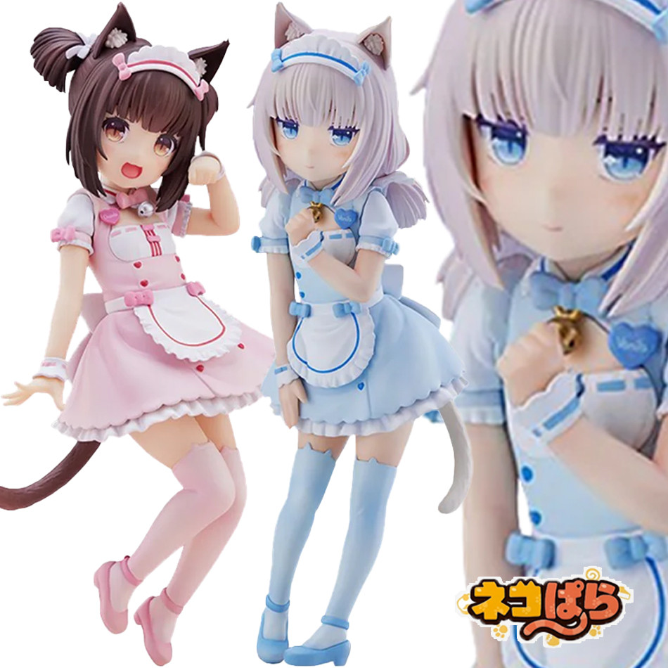 2pcs 18cm nekopara anime figure kawaii girl ocolate cute action figure maid vanilla figurine collect