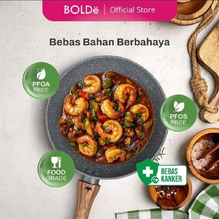 BOLDe PRINCESS Series SILVER STONE PAN SERIES - PANCI ANTI LENGKET - Wok Pan 24
