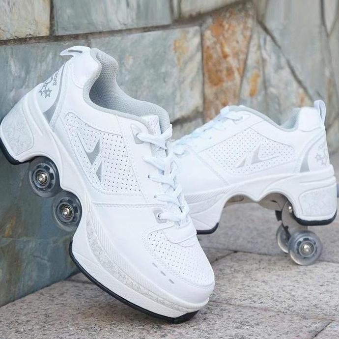 Kick Roller Shoes - Sepatu Roda Casual Skate -  Anak dan Dewasa Impor Outdoor - Ujung bundar - Unise