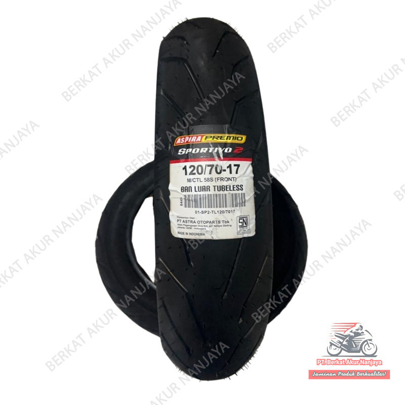 Ban Depan Aspira Premio Sportivo 120/70-17 ring 17 Tubeless untuk Ninja, CBR, XSR