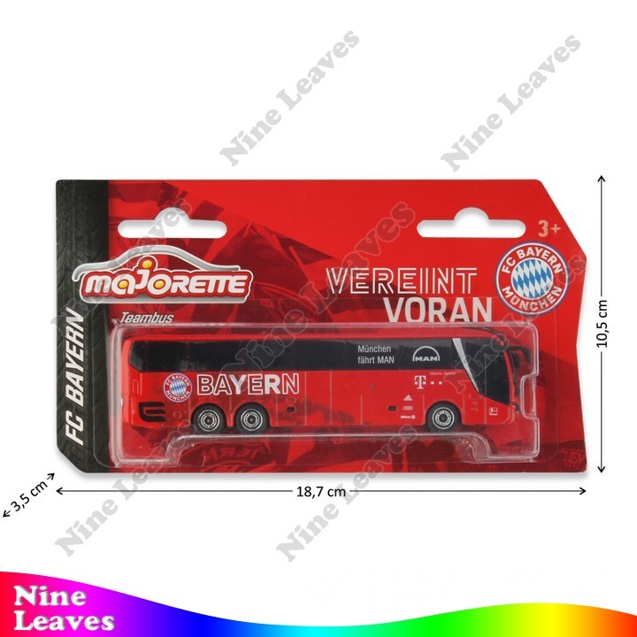 Diecast Mainan Metal Bus Tim FC Bayern Munchen Majorette Vereint Voran