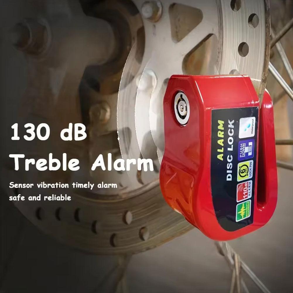Kunci Sepeda Motor Alarm Perlindungan Keamanan Gembok Pengingat Anti Maling Kunci Cakram Tas Sepeda 
