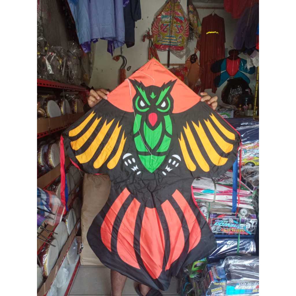 PROMO LAYANG LAYANG Motif burung hantu jumbo / Musim layang layang/mainan anak anak