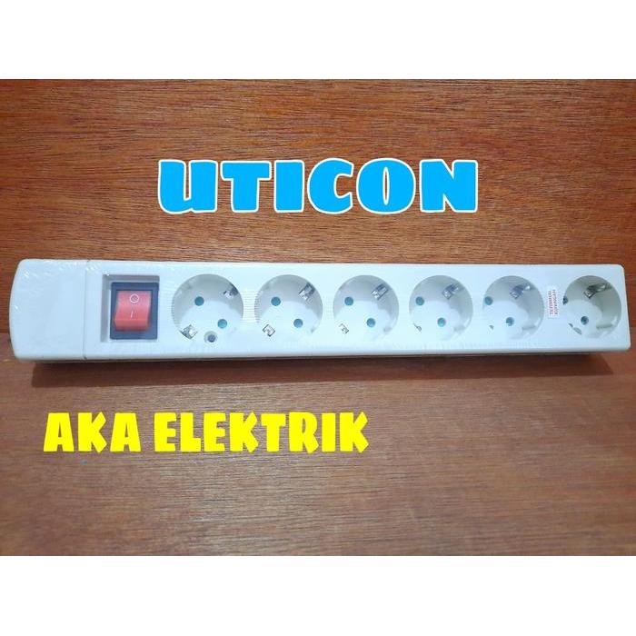 STOP KONTAK UTICON 6 LUBANG + SAKLAR ON OFF ST1682NC