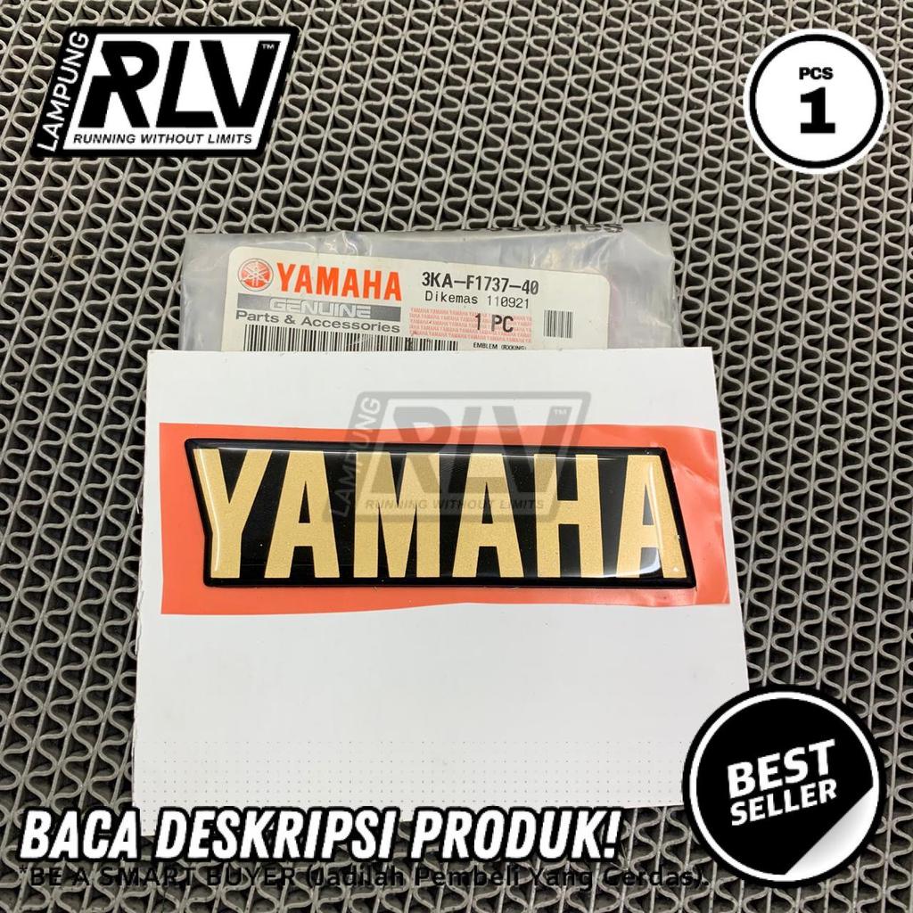 stiker logo emblem yamaha gold cover box aki rx king rxking 2001 2002 Original