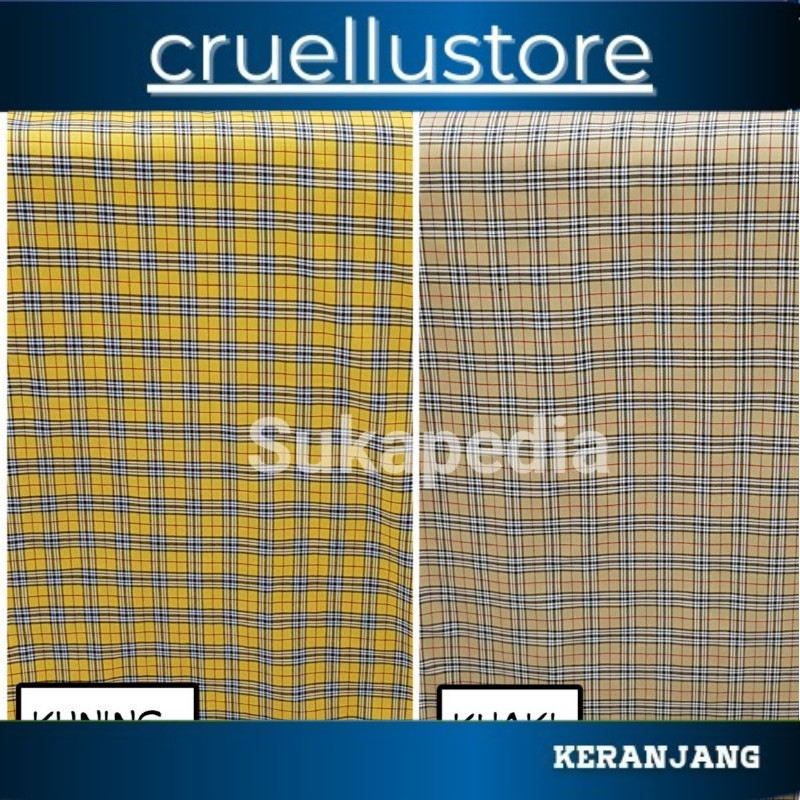 kain terlaris Kain Kotak Seragam 7 Kuning, merah dan Khaki (lebar 115cm)Harga per 0,5m skpd