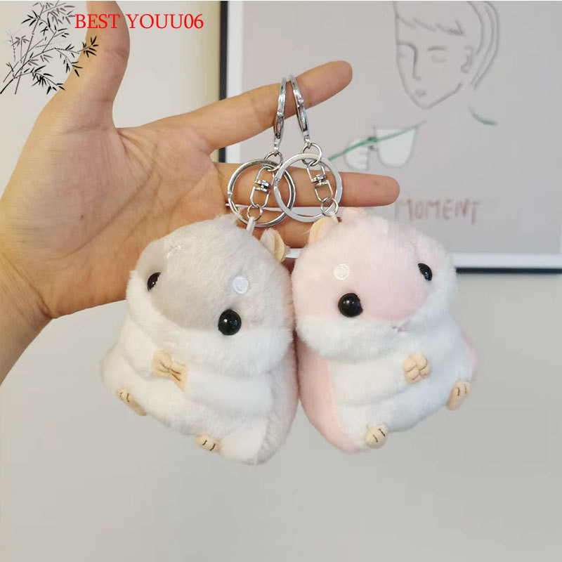 Hot Kawaii Cute Soft Hamster Keyrings Keya Fluffy Trinkets Car Handbag Pent Key ian Ring Holder Birt
