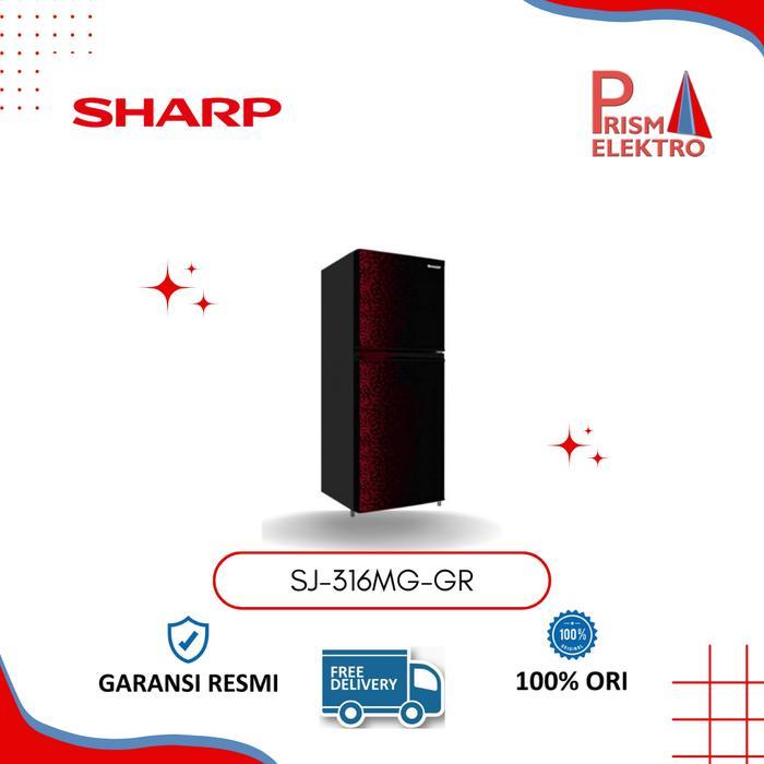 RAMADHAN SALE SHARP KULKAS 2 Pintu SHARP MERAH/UNGU 256 L SJ-316MG-GR/GB - MERAH