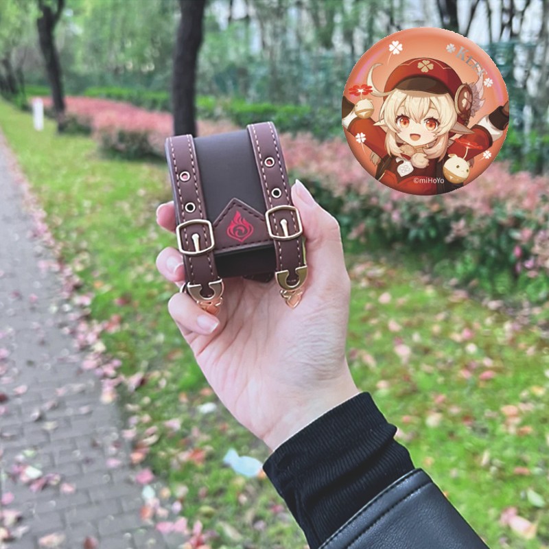 Genshin Impact Official Custom Klee Earphone Case PU Backpack Protective Case for AirPods Pro Readmi