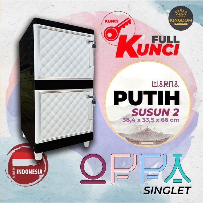 LEMARI RAK PAKAIAN KINGDOM OPPA SINGLET 2 SUSUN - KUNCI