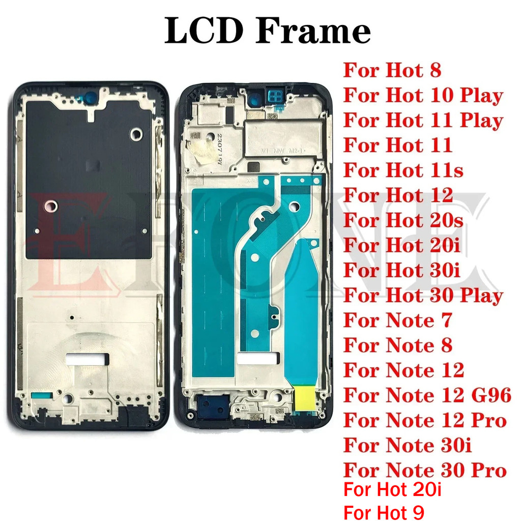 For Infinix Hot 8 9 11 11s 12 20i 20s 30 30i 40i Note 7 8 11 12 30 Pro Play G96 Middle Frame Housing