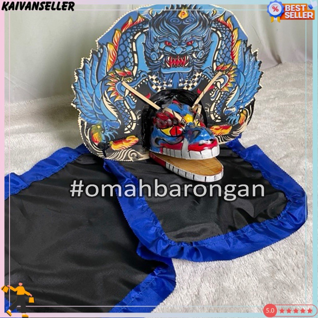 Barongan Devil Biru Spon Ukuran Tanggung Free Kemul Untuk Anak anak