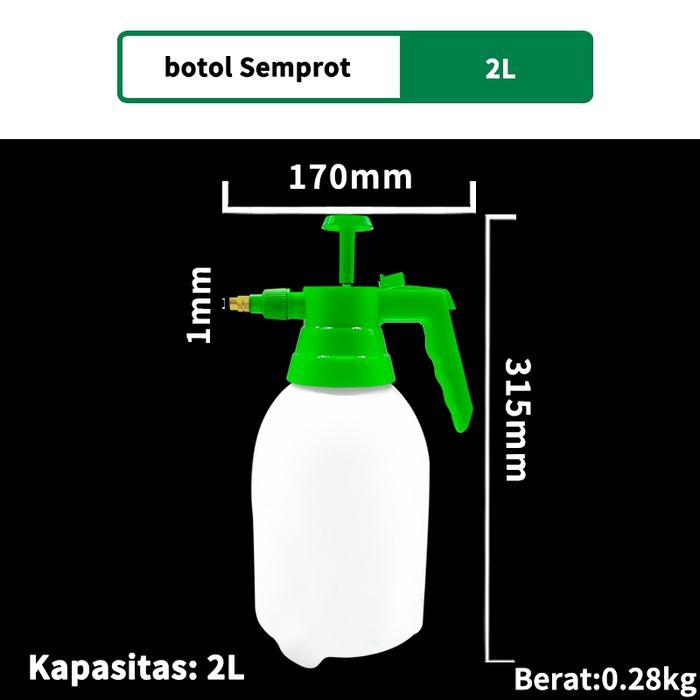 (Ripple Mart) FEIBAO Botol Semprot Air 2 Liter Manual Tekanan Tinggi untuk Tanaman, Kebun, Pupuk, da