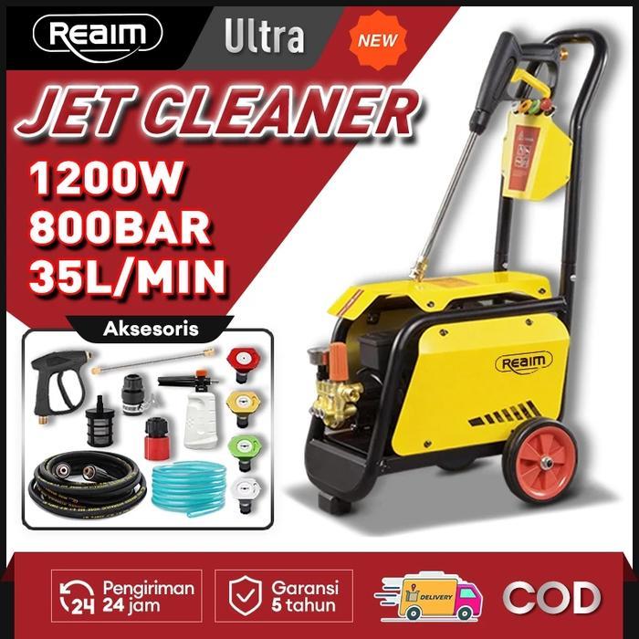 Reaim jet cleaner listrik roda kuning selang atas Reaim Jet Cleaner Kuning Ultra 1200W 800Bar Sempro