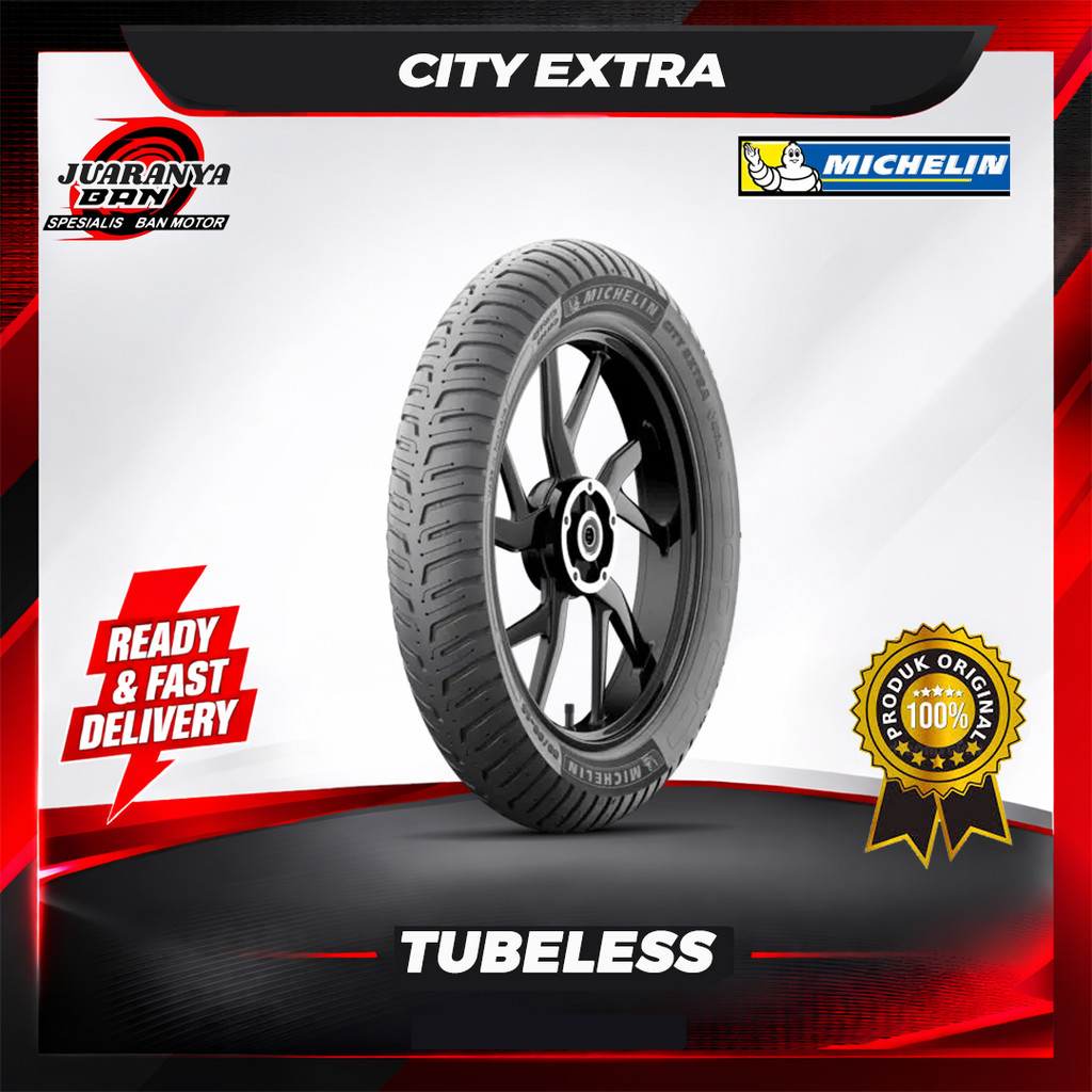 Ban motor bebek Michelin City Extra 80 90 17 tubeless [UPGRADE DARI MICHELIN CITY GRIP PRO]