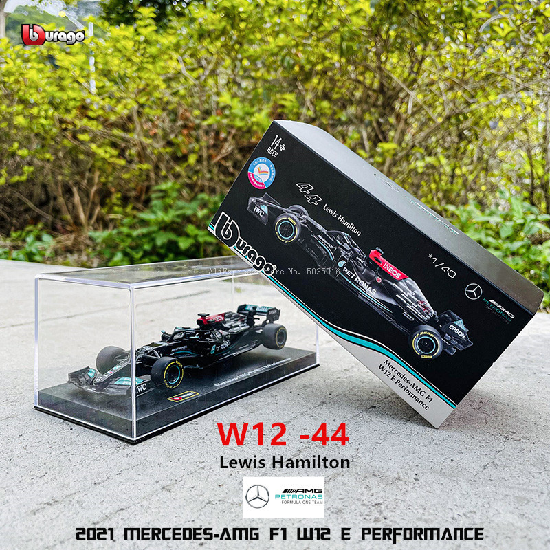 Bburago 1:43 2021 F1 Mercedes Benz W12 E Performance racing model simulation car model alloy car toy