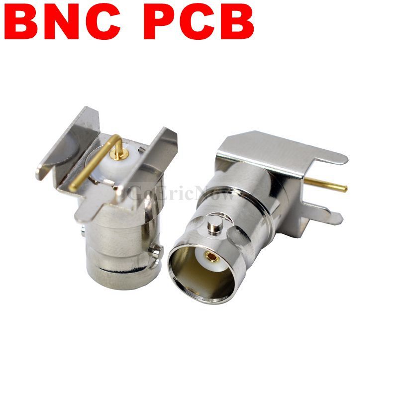 100 PCS   BNC Female Right Angle Solder PCB Mount RF Connector Adapter Connector Plug