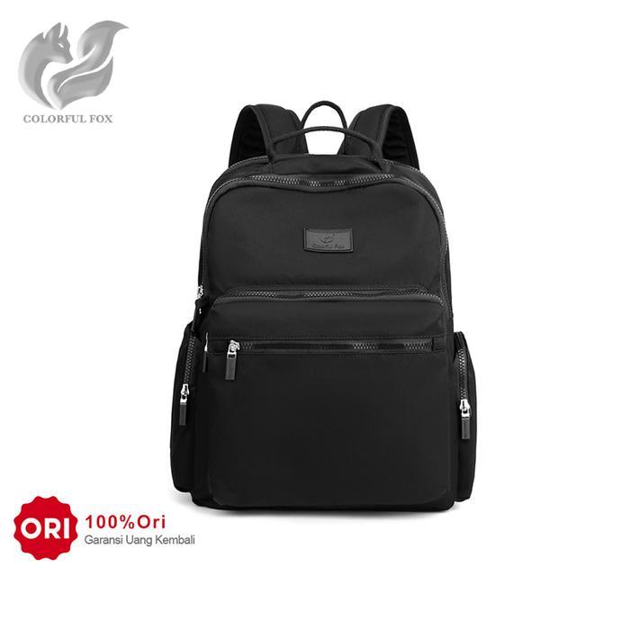 PROMO  Tas Ransel Wanita Korean Style Backpack Anti Air COLORFUL FOX 0459 - Black