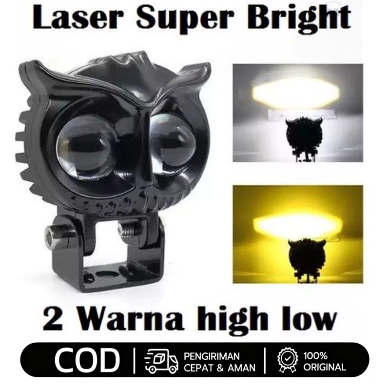 Lampu Tembak Laser Owl Cr7 Led D2 2 Warna High Low / Lampu Tembak Sorot Burung Hantu Lampu Tembak Mo