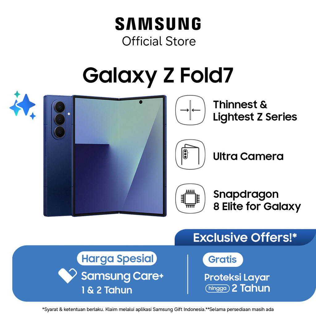 Samsung Galaxy Z Fold7 12/512GB - Blue Shadow | Hp Lipat AI | Kamera 200MP