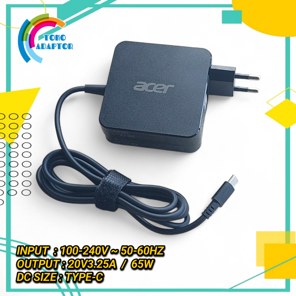 Adaptor Charger 20V3.25A Type-C (65W) Laptop ACER Swift Go 14 SFG14 SFG14-73T-94QB SFG14-73-9686 SFG