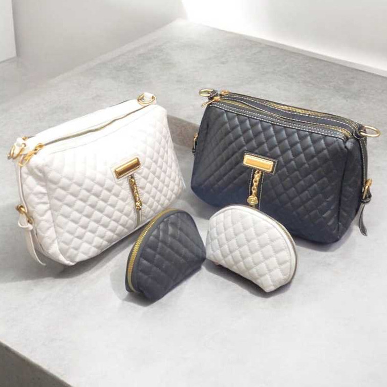 Terbaru Balerina Tas Selempang Wanita Bahan Bordir Motif Kotak-kotak PX28 LX10 TX20 dengan Pilihan W