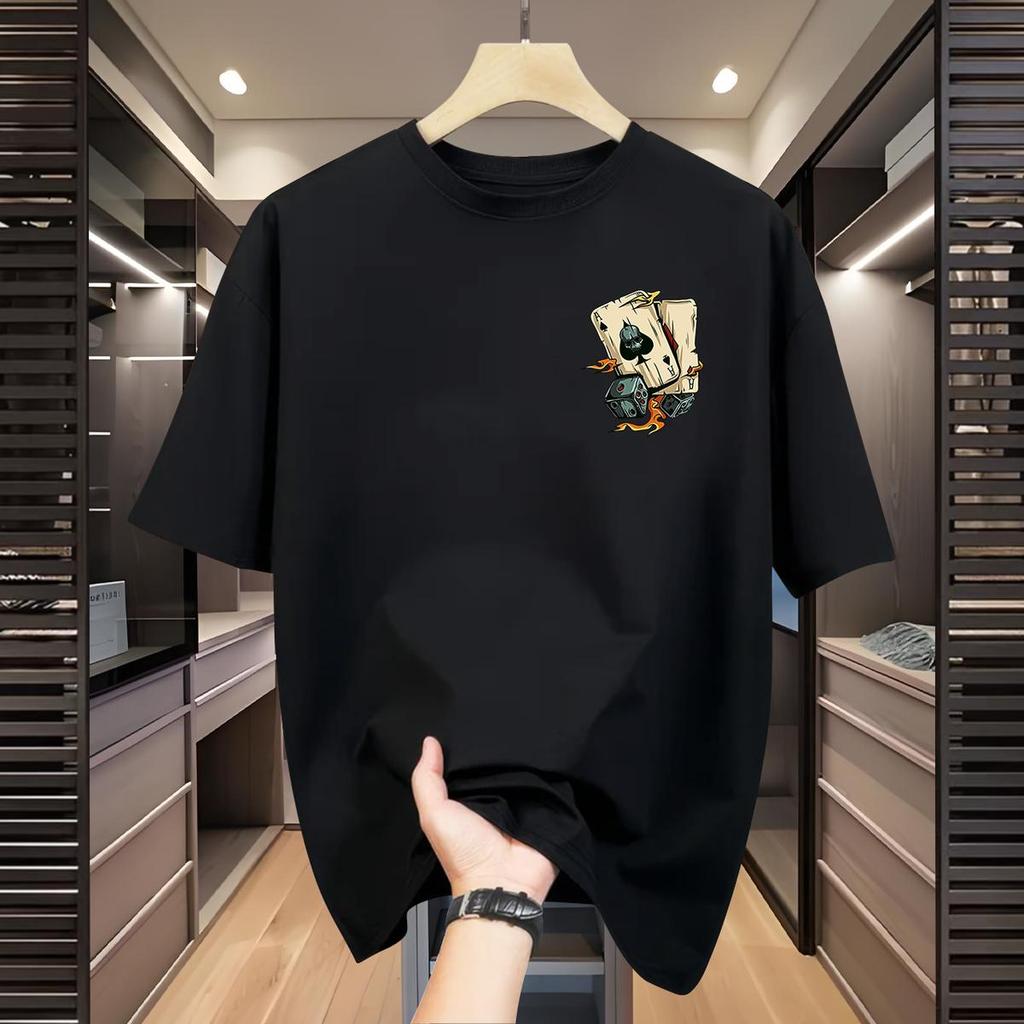 24S Katun 100% Kaos Poker Premium - Cotton Combed / Desain Kartu Remi Kekinian / Loose Fit Nyaman Se