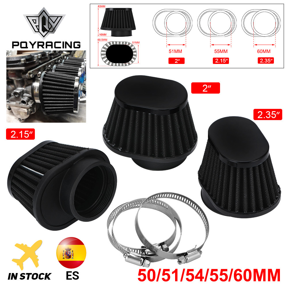 Filter Udara Pod 50mm 51mm 54mm 55mm 60mm Bentuk Oval Bulat Kerucut Runcing Penjepit Untuk Mobil Mot