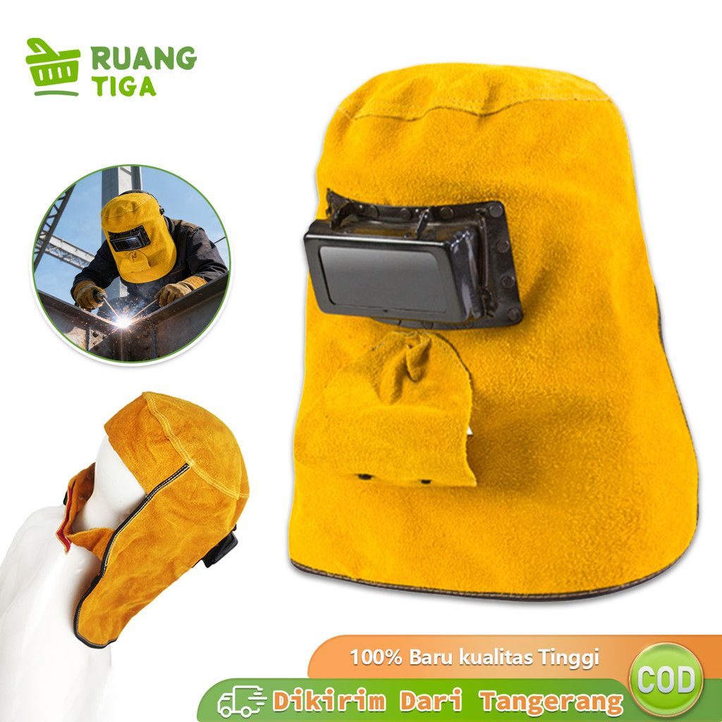 Topeng Las Kulit Sapi Kedok Las Listrik Full Wajah Kap Las Otomatis Dengan Lubang Bernafas