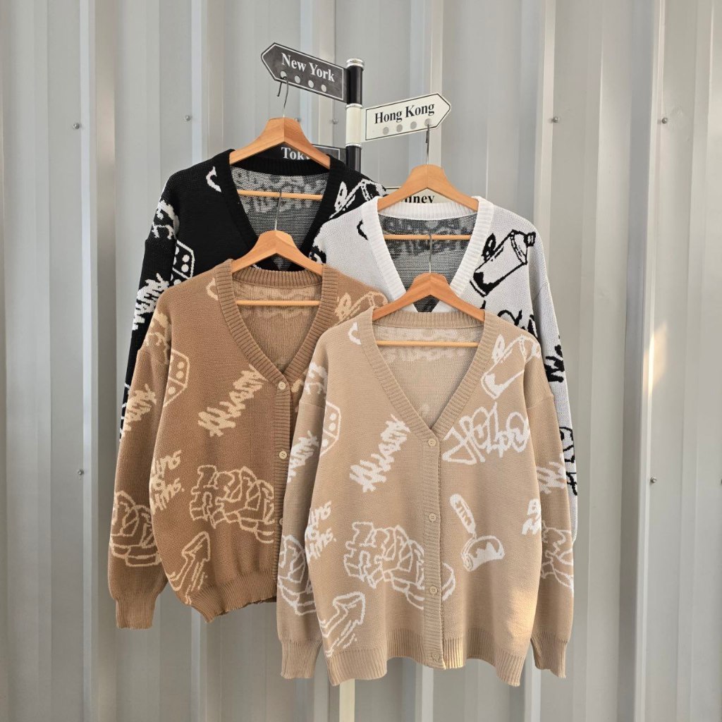 GRAFITY KNITE CARDIGAN OUTER RAJUT PRIA WANITA MOTIF GRAFITY KEREN