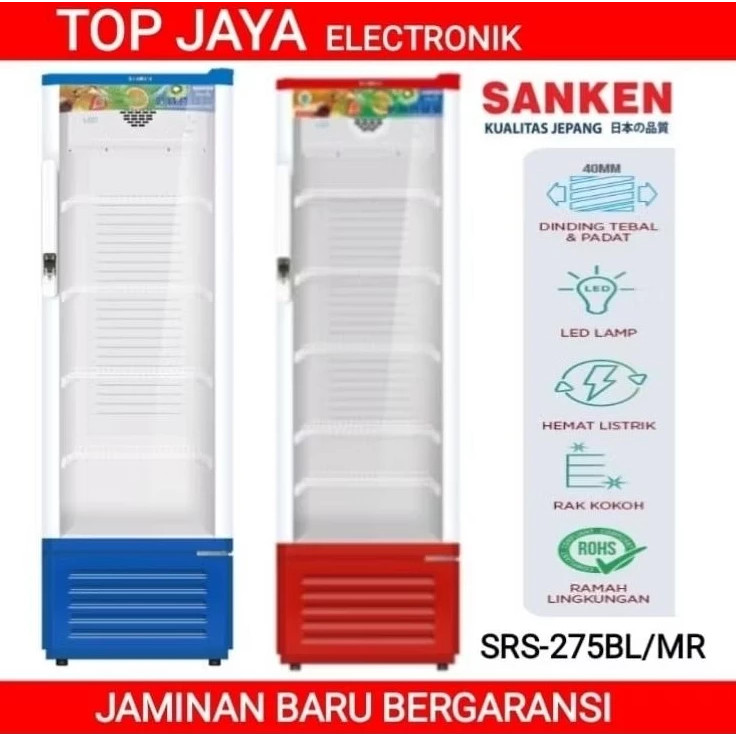 SHOWCASE SANKEN 5 RAK 270L BARU BERGARANSI RESMI