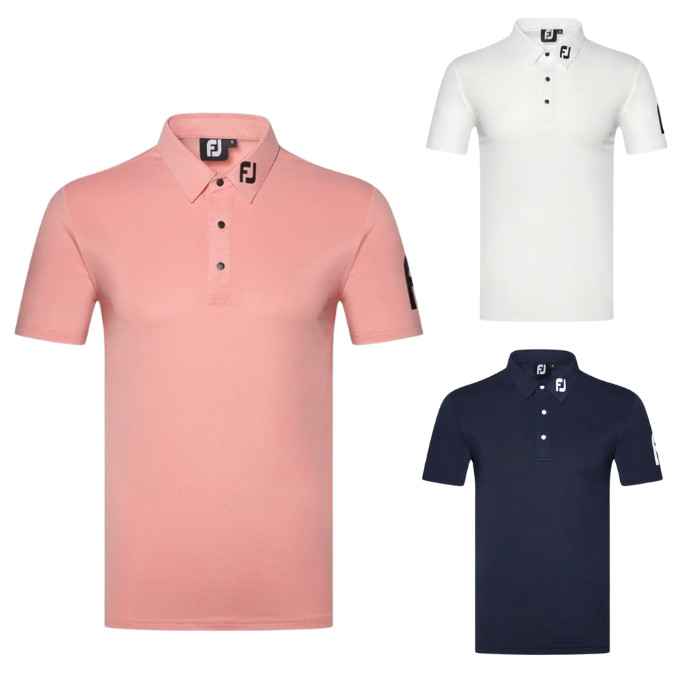 Baju Golf Pria Atasan Polo Shirt Polyester Classic FJ Cuff Logo TTL