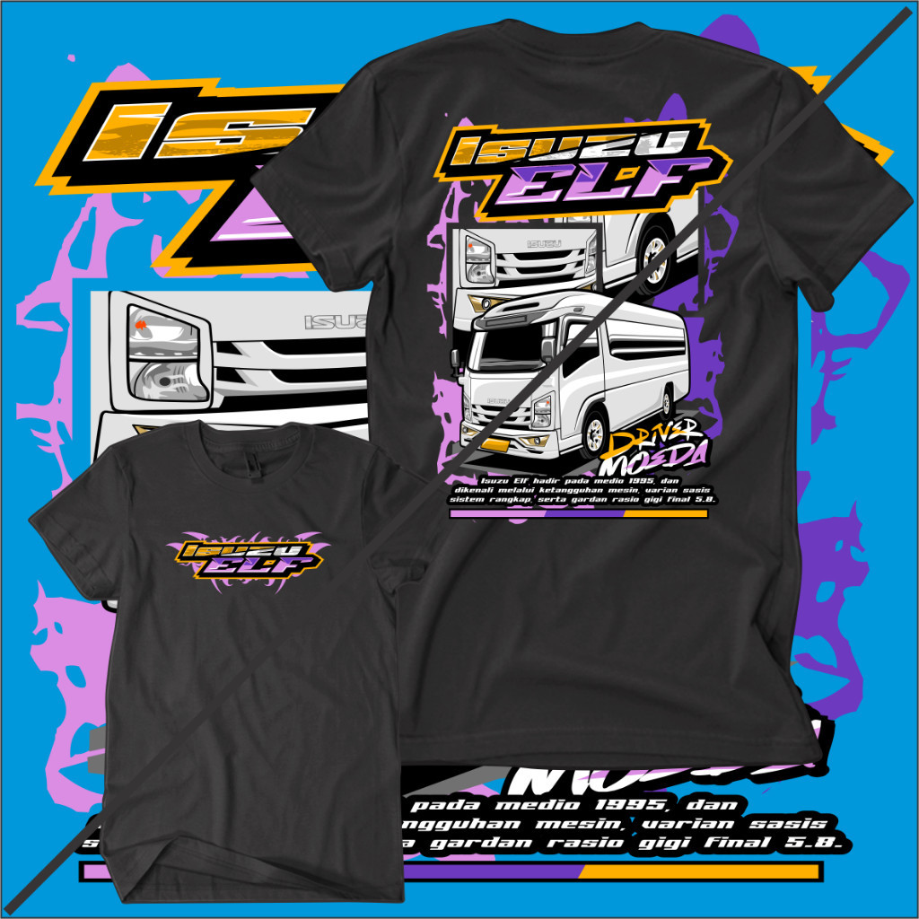 KAOS ISUZU ELF LONG | KAOS PRIA LENGAN PENDEK MURAH
