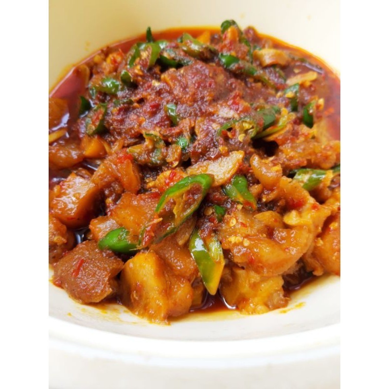 Oseng Kikil Sapi Pedas Cabe Ijo Matang Empuk