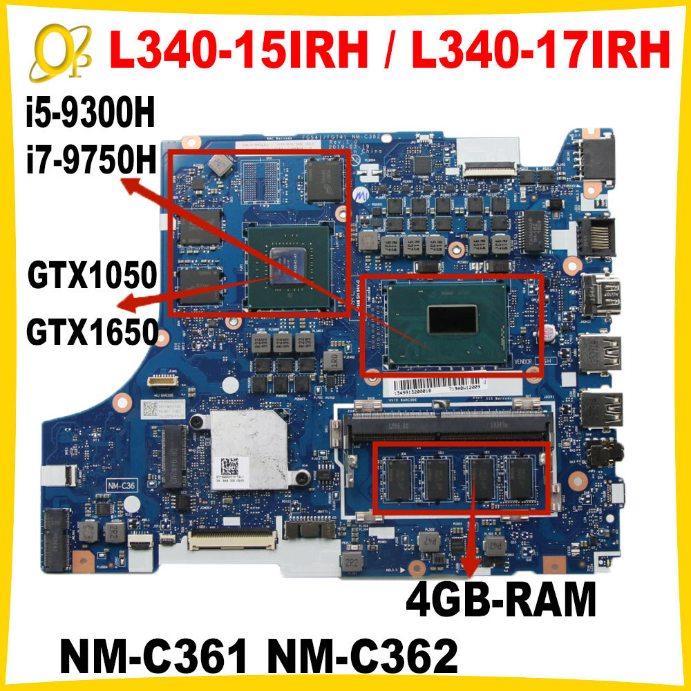 NM-C361 NM-C362 for Lenovo L340-15IRH L340-17IRH laptop motherboard with i5-9300H i7-9750H CPU GTX10
