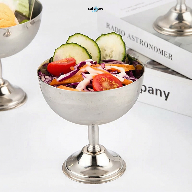 Cangkir Es Krim Stainless Steel Es Krim Dessert Aesthetic Minimalis–Cup Dessert/Puding/Salad Buah/Ma