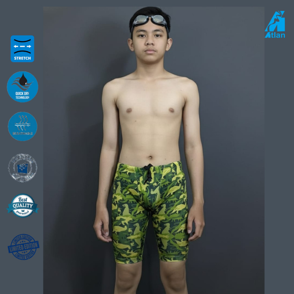ATHLETE- Celana Renang Anak Laki-Laki Kids Panjang Green