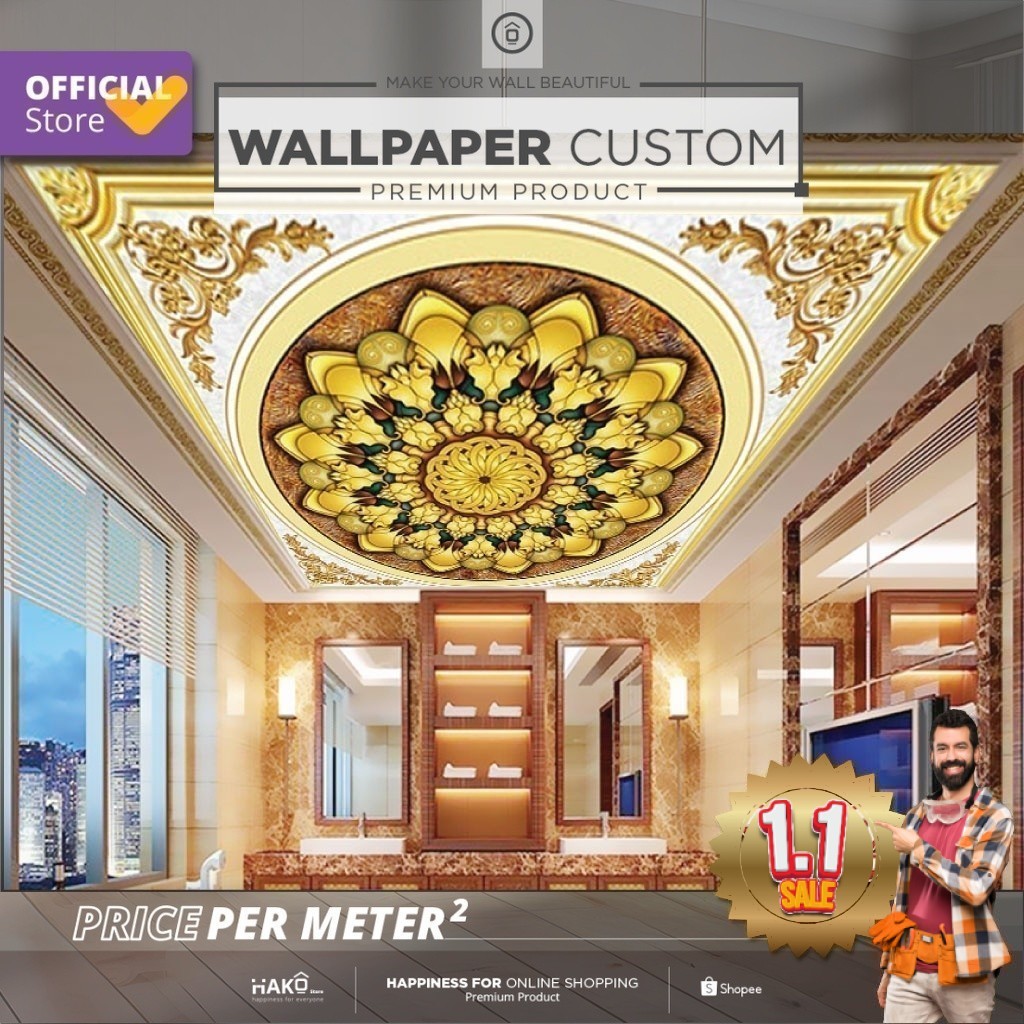 Sticker Plafon Custom Kamar Mandi | Gambar Abstrak 2.5 | Plafon | Wall Sticker | Wall Banner | Wallp