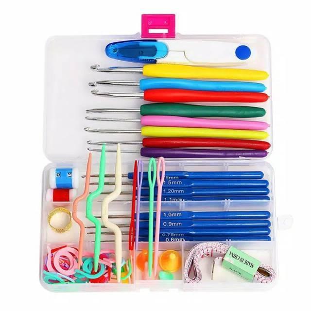 PROMO 58 pcs Set Alat Rajut Set / Hakpen Set / Perlengkapan Rajut Set / Jarum Rajut Set - BOX - SET 