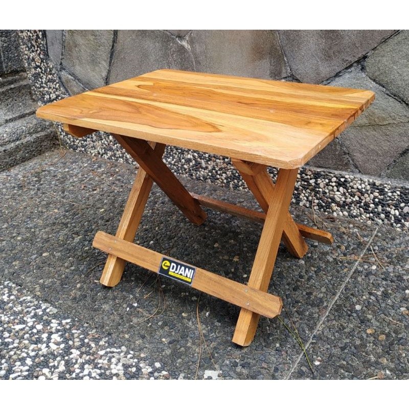 Rehal/ Rekal/ Dampar/ Meja Lipat Kayu Jati dan Mahoni Ukuran 40 cm