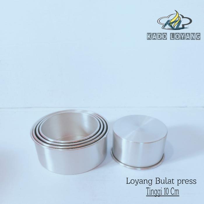 Loyang bulat press tinggi 10 cm diameter 18 20 22 cm bahan 0,8 mm - 22 x 10 Cm