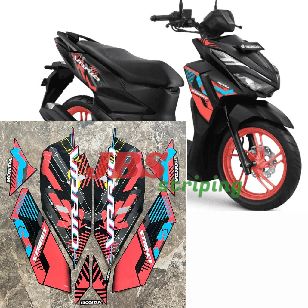 Striping vario street stiker Honda Vario 125 2025 2026 Esp Street Black Coral