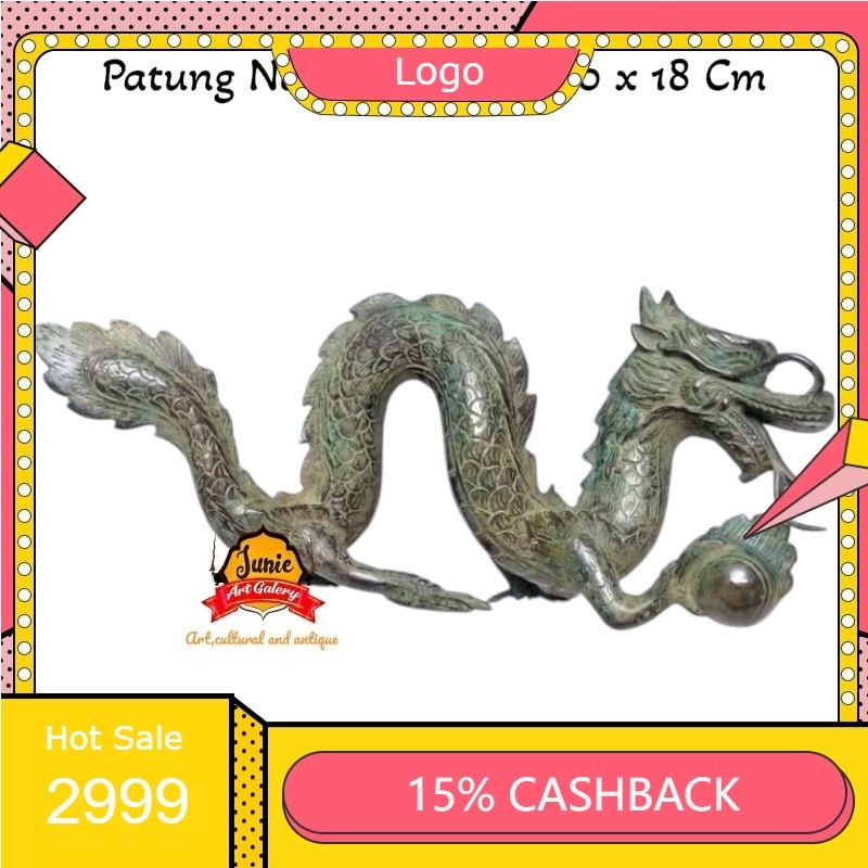 Naga Perunggu Jumbo 40 Cm / Naga Liong / Dragon / Shio Naga Asli