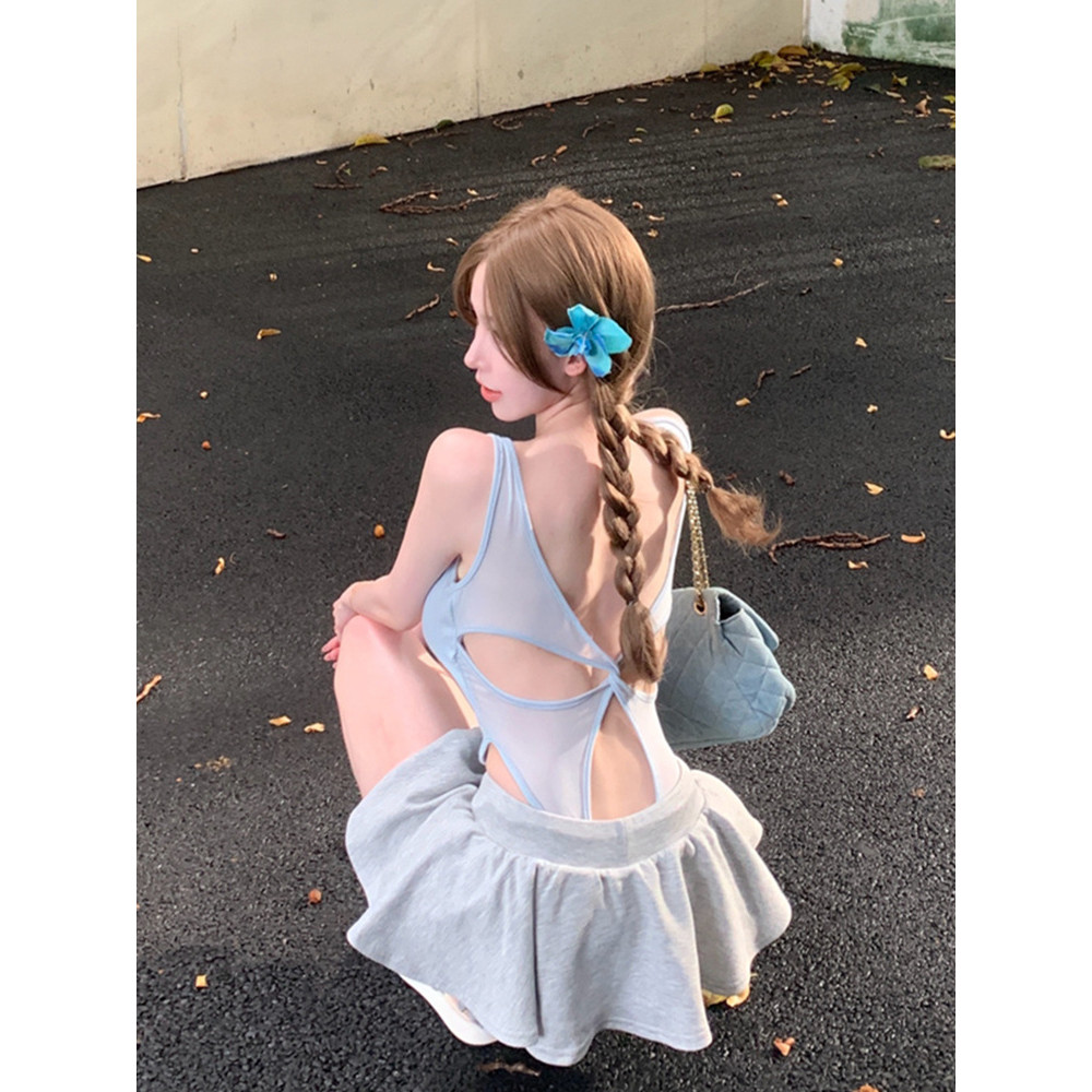 Mode Vogue atasan kamisol terusan tanpa punggung dengan bantalan bra