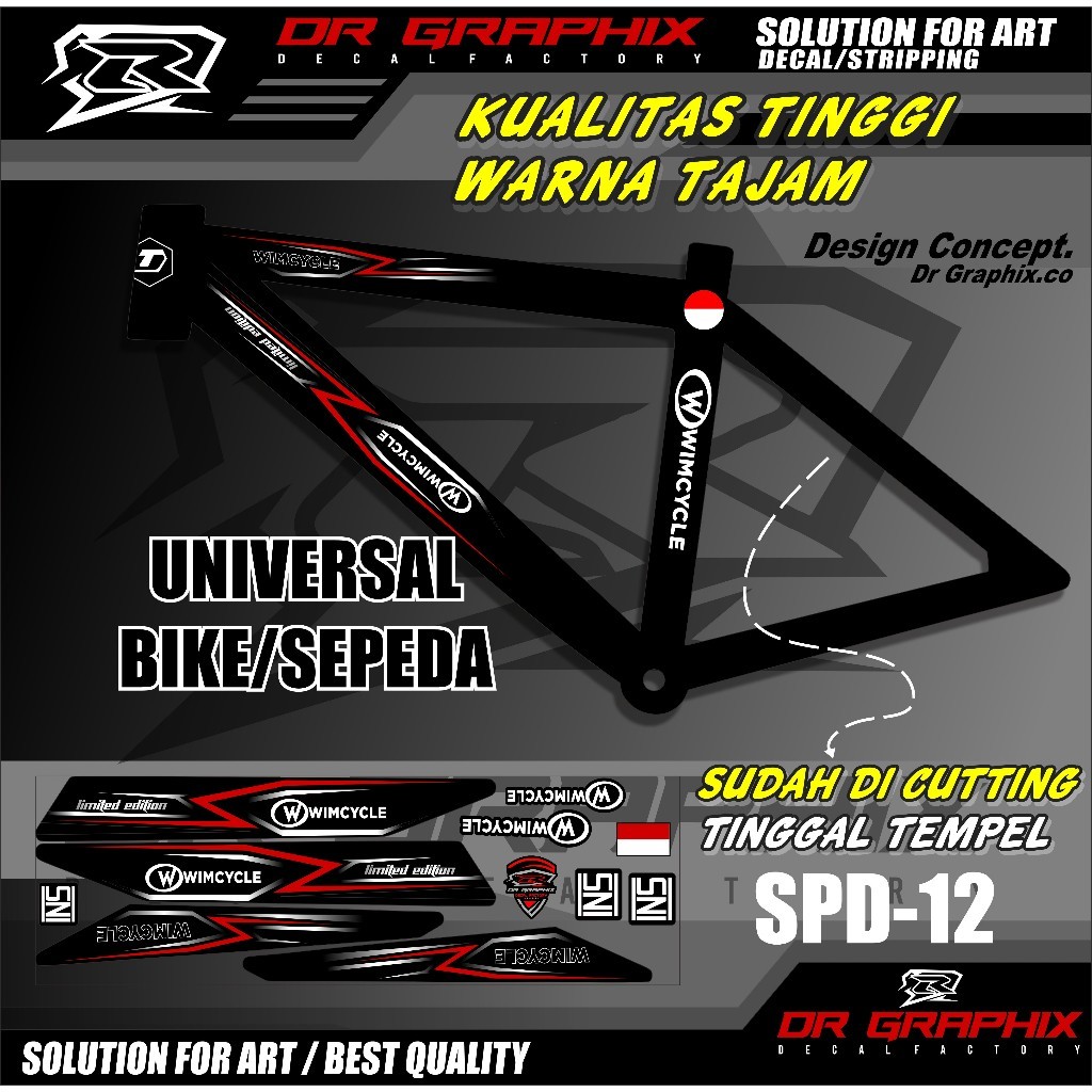 SPD-12 STRIPING STIKER DI POTONG SEPEDA BMX WIMCYCLE ART STRIPING