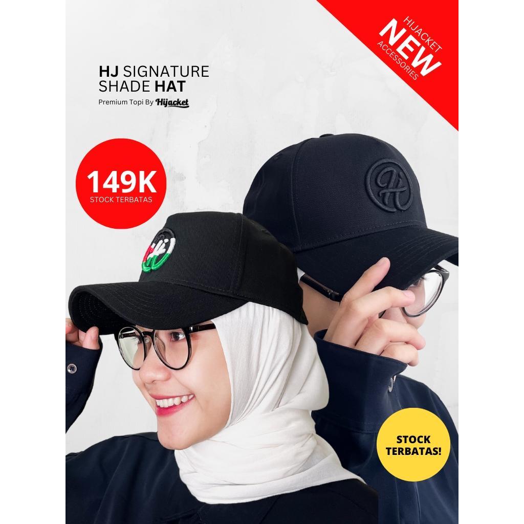 (100% Ori)  HJ Signature Shade Hat -  Topi Baseball Hitam Polos Unisex Premium